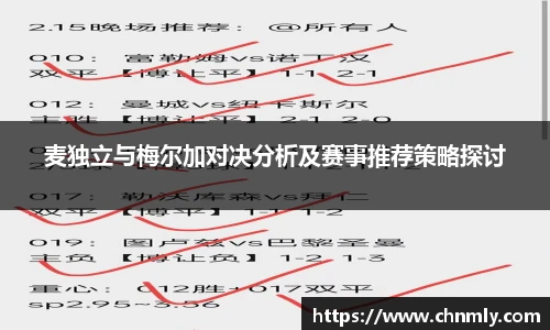 麦独立与梅尔加对决分析及赛事推荐策略探讨